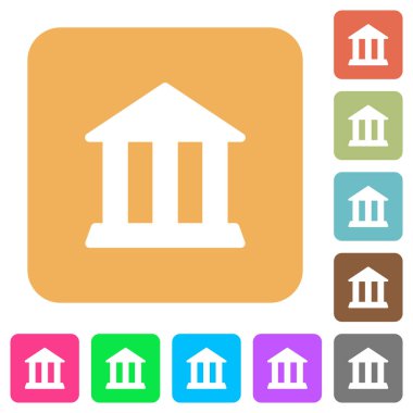 Banka office yuvarlak kare düz simgeler