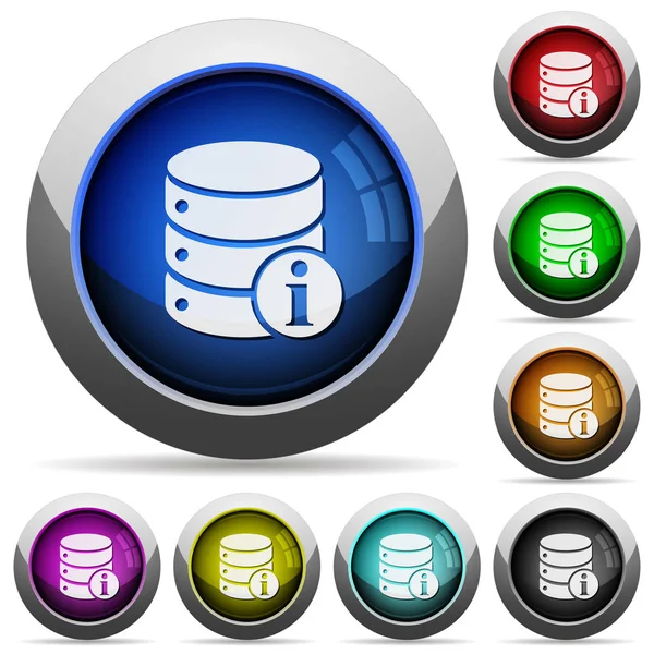 Información de la base de datos ronda botones brillantes — Vector de stock