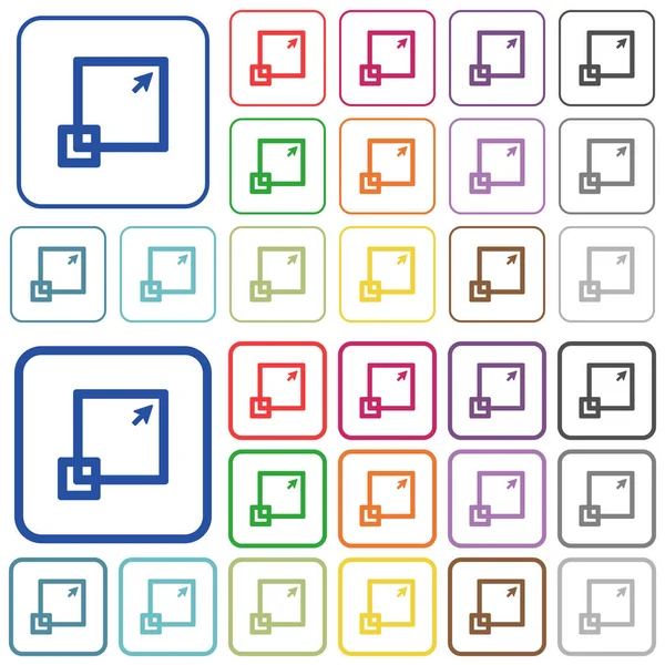 Maximiser les icônes de couleur plates soulignées de fenêtre — Image vectorielle