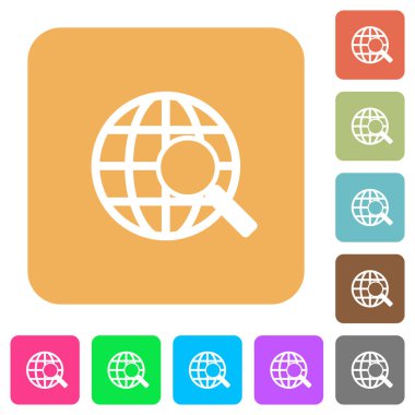 Web araması yuvarlak kare düz simgeler