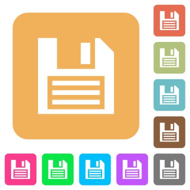 Yumuşak ve sarkık yuvarlak yuvarlak kare düz simgeler