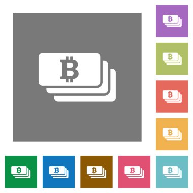 Bitcoin banknotlar düz simgeler kare
