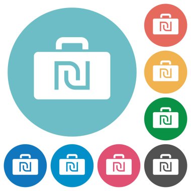 İsrail Yeni Şekeli çanta düz yuvarlak simgeler