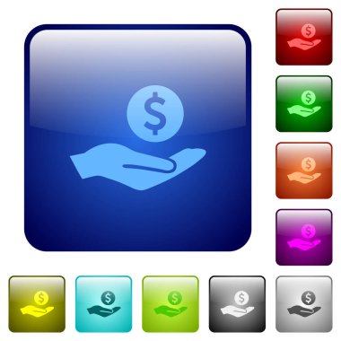 Dolar kazanç kare düğmeleri renk