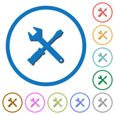 Araç kiti simgelerle gölgeler ve anahatlar