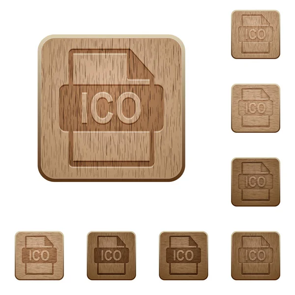 ICO файл формату дерев'яні кнопки — стоковий вектор