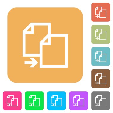 Öğeyi Kopyala yuvarlak kare düz simgeler