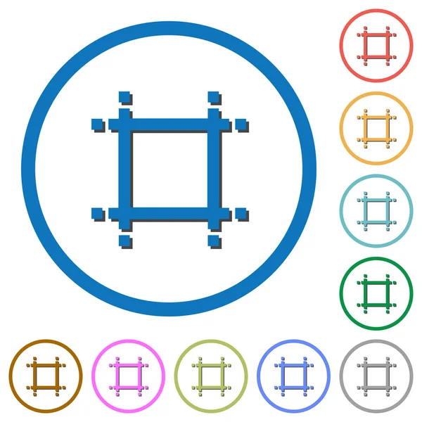 Gölgeler ve anahatları ile tuval boyutu simgeleri ayarlamak