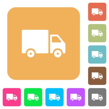 Kamyon yuvarlak kare düz simgeler