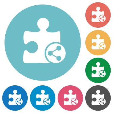 Paylaşım eklenti düz yuvarlak simgeler