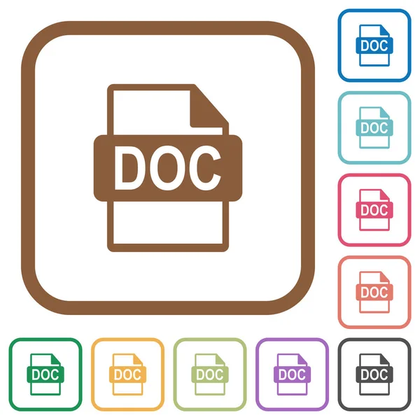 Format de fichier DOC icônes simples — Image vectorielle