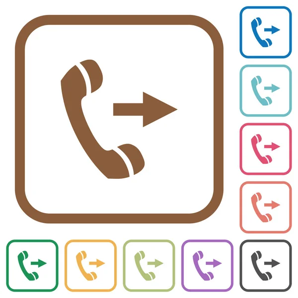 Odchozí telefonní hovor jednoduché ikony — Stockový vektor