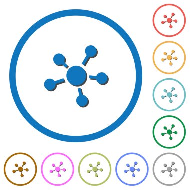 Ağ Bağlantıları simgeleri gölgeler ve anahatlar