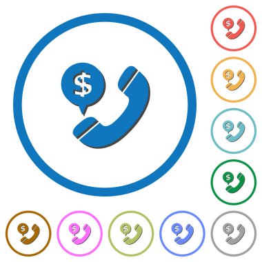 Doları ticari çağrı simgelerle gölgeler ve anahatlar