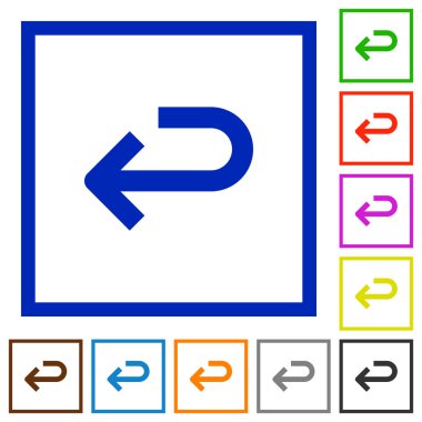 Ok düz çerçeveli simgeleri geri