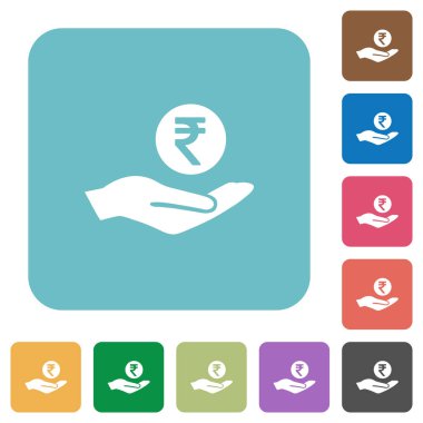 Rupisi kazanç yuvarlak kare düz simgeler