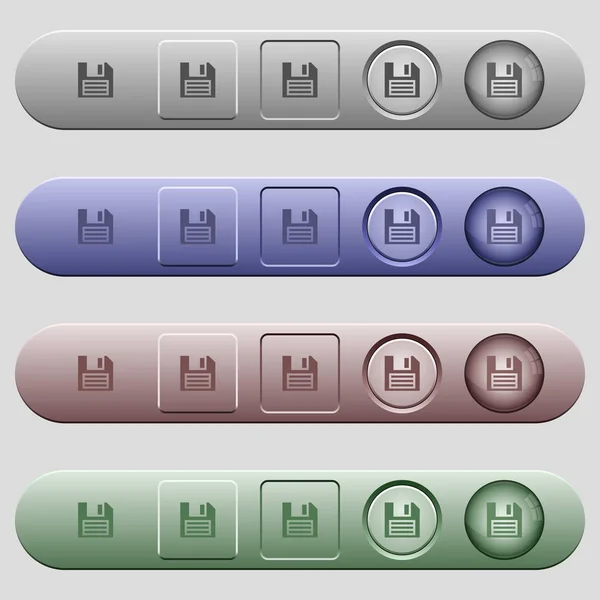 Diskettensymbole auf Menüleisten — Stockvektor