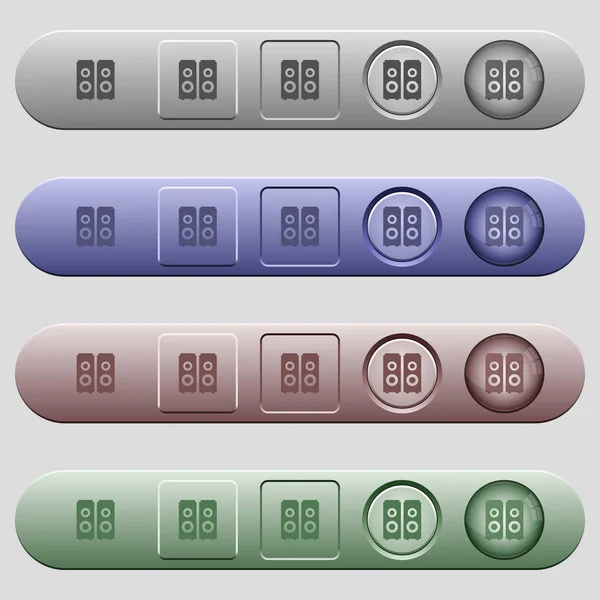 Lautsprecher-Symbole auf Menüleisten — Stockvektor