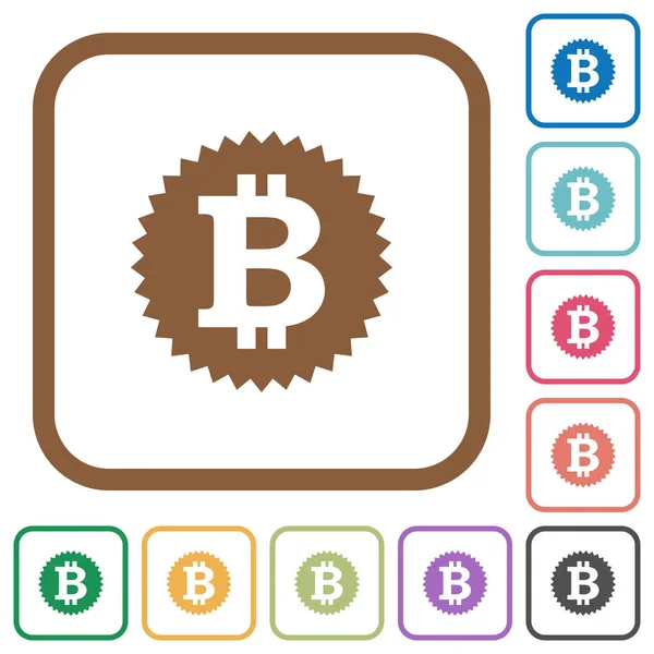Bitcoin matrica egyszerű ikonok — Stock Vector