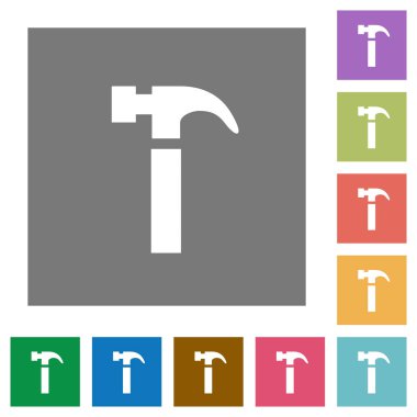 Kare çekiç düz simgeler