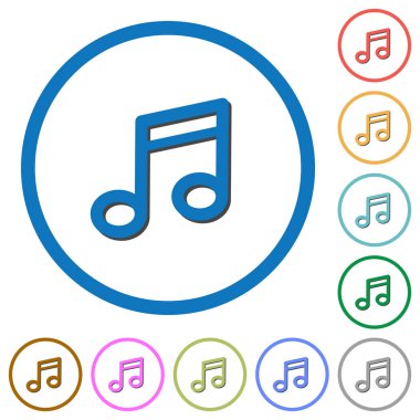 Müzik Not simgeler gölgeler ve anahatlar