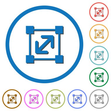 Gölgeler ve anahatları ile öğesi simgelerini yeniden boyutlandırmak