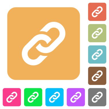 Bağlantı yuvarlak kare düz simgeler