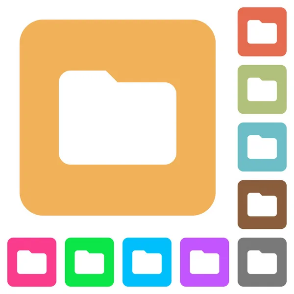 Mappa lekerekített négyzet alakú lapos ikonok — Stock Vector
