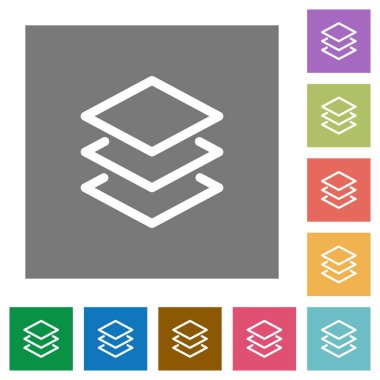 Düz simgeler katmanları kare