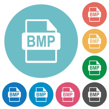 BMP file format flat round icons clipart