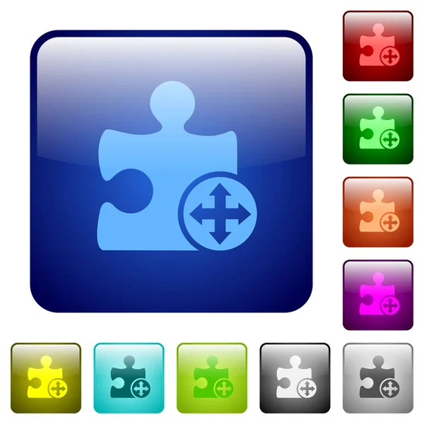 Μετακινήστε τα τετράγωνα κουμπιά χρώμα plugin — Διανυσματικό Αρχείο