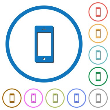 Boş ekran simgeleri gölgeler ve ana hatları ile cep telefonu