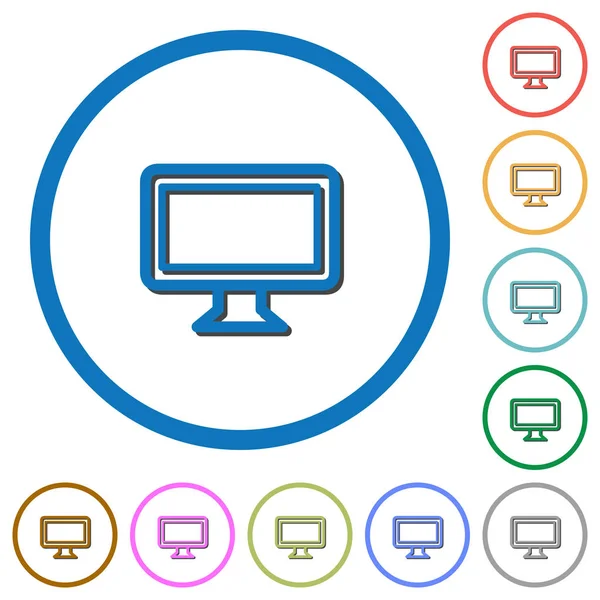 Monitör simgelerini gölgeler ve anahatlar