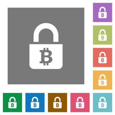 Simgeler kilitli Bitcoins kare daire
