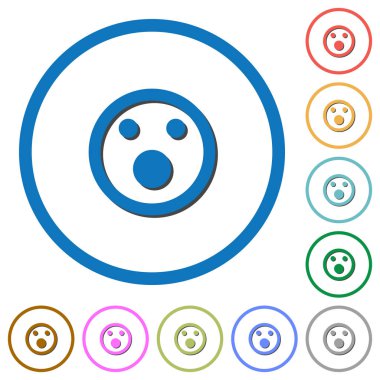 Gölgeler ve anahatları ile şok ifade simgeleri