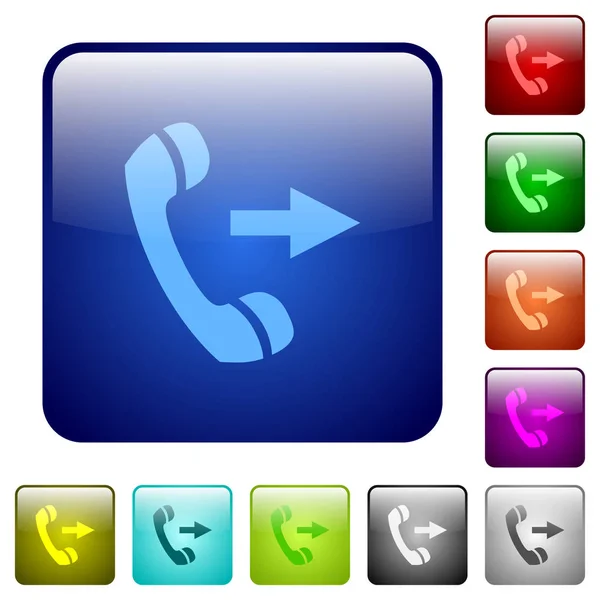Wychodzącego połączenia telefonicznego kolor kwadratowe przyciski — Wektor stockowy