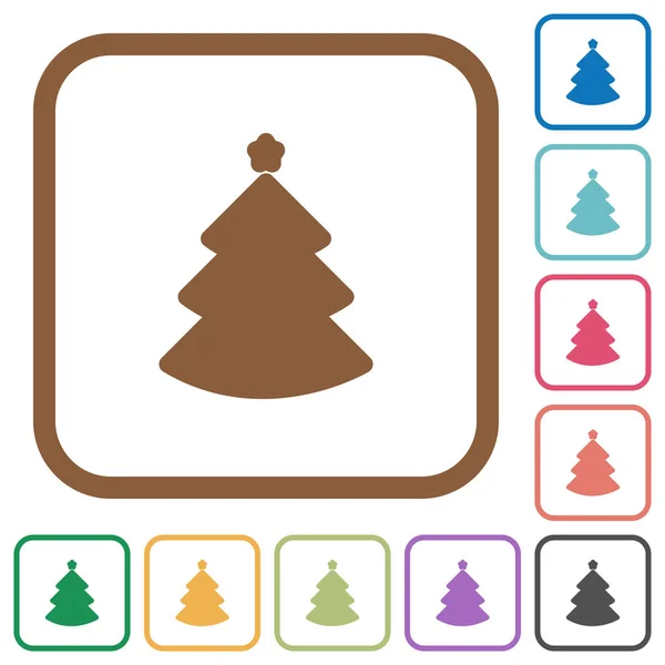 Christmas tree simple icons — Stock Vector