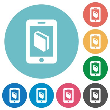 E-kitap düz yuvarlak simgeler