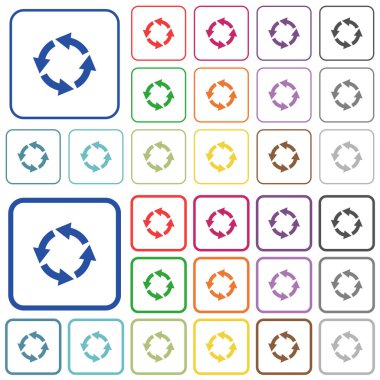 Sol Seviyelendirilmiş düz renk simgeleri döndürmek