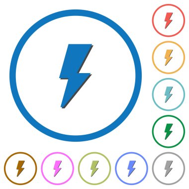 Gölgeler ve anahatları ile flaş simgeleri