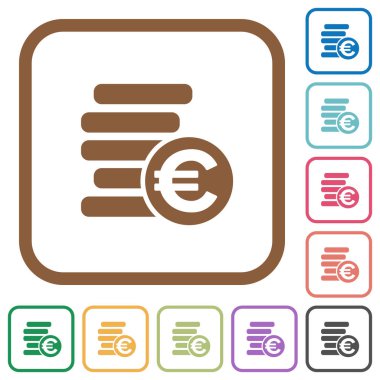 Euro basit simgeler paralar