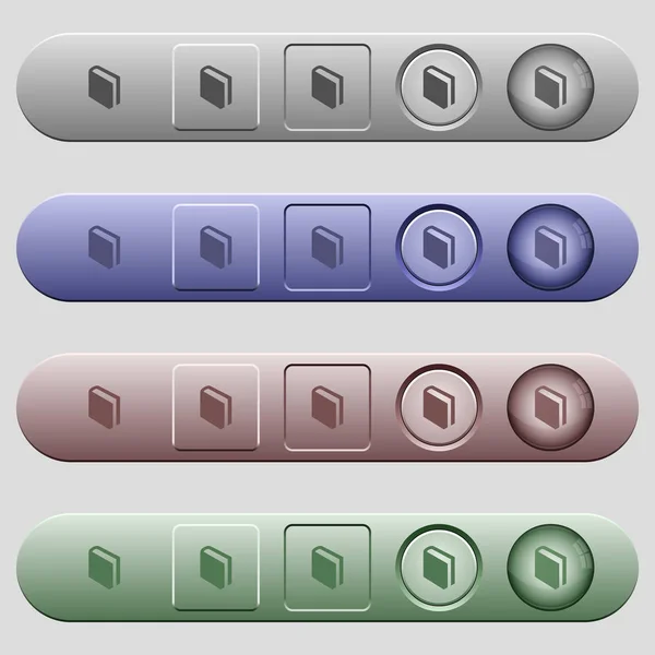Icônes de livre unique sur les barres de menu — Image vectorielle