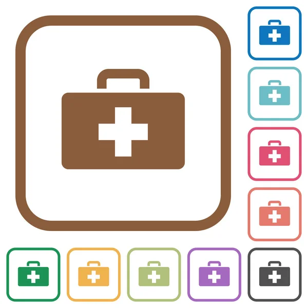 First aid kit simple icons — Stock Vector