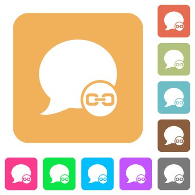 Blog yorum eki yuvarlak kare düz simgeler