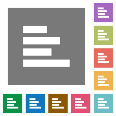 Metni sola hizalama kare düz simgeler