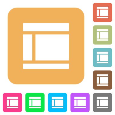 İki sütunlu web düzeni yuvarlak kare düz simgeler