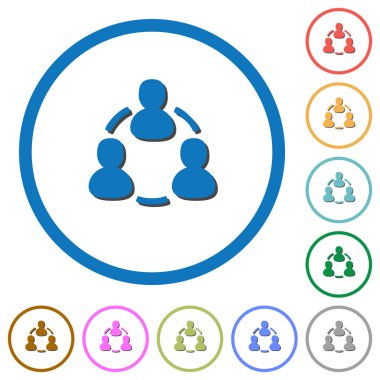 Gölgeler ve anahatları ile Online üyeler simgeleri