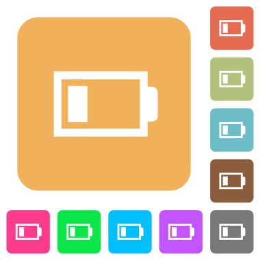 Düşük pil bir yük ünitesi ile yuvarlak kare düz simgeler