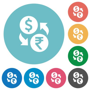 Doları Rupisi Döviz düz yuvarlak simgeler