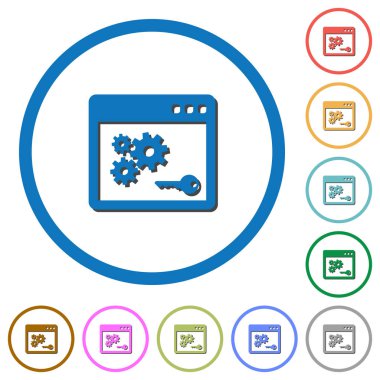 Gölgeler ve anahatları ile API tuþu simgeleri